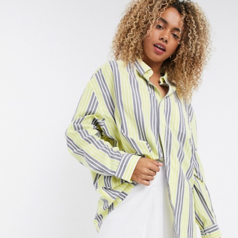 Collusion oversized striped ASOS shirt